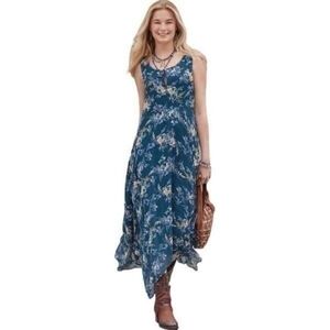 Sundance Floral Blue Sleeveless Maxi Dress